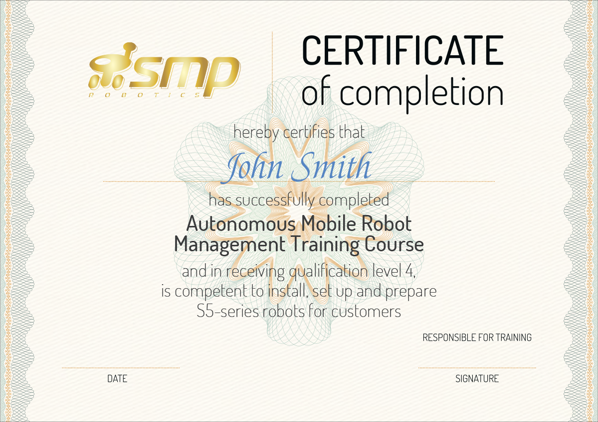 Международный сертификат СМП Роботикс